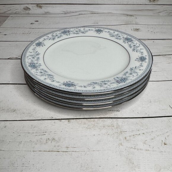 Noritake Blue Hill 2482 Salad Plates Set of 4 8” Blue Floral Sri Lanka - Picture 4 of 7